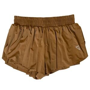 Luogongzi 2-in-1 Flowy Running Shorts Size Medium Brown Pull On Athletic